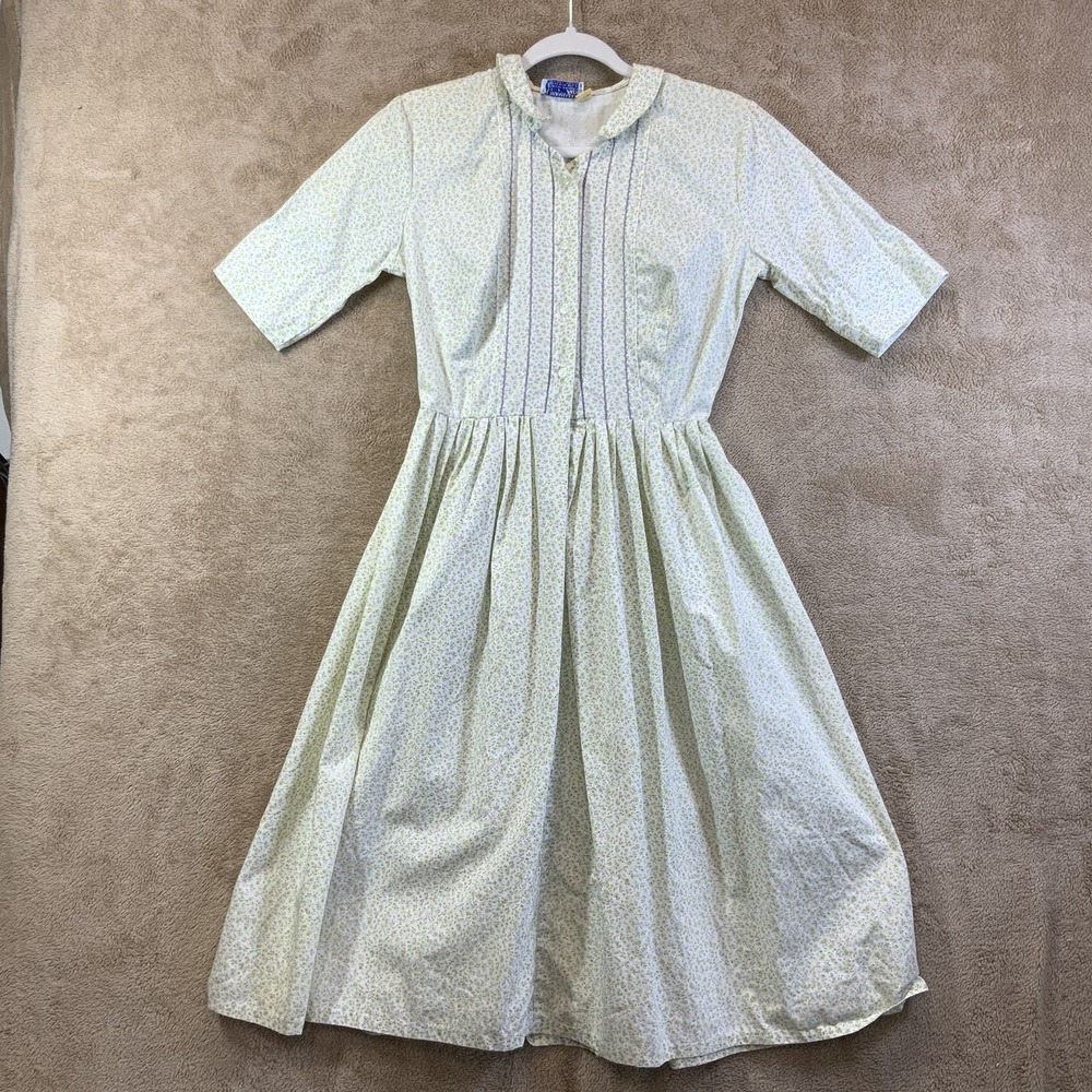 Vintage 50s-60s Women's Ditsy Floral Fit Flare Dress Cottagecore Prairie Country